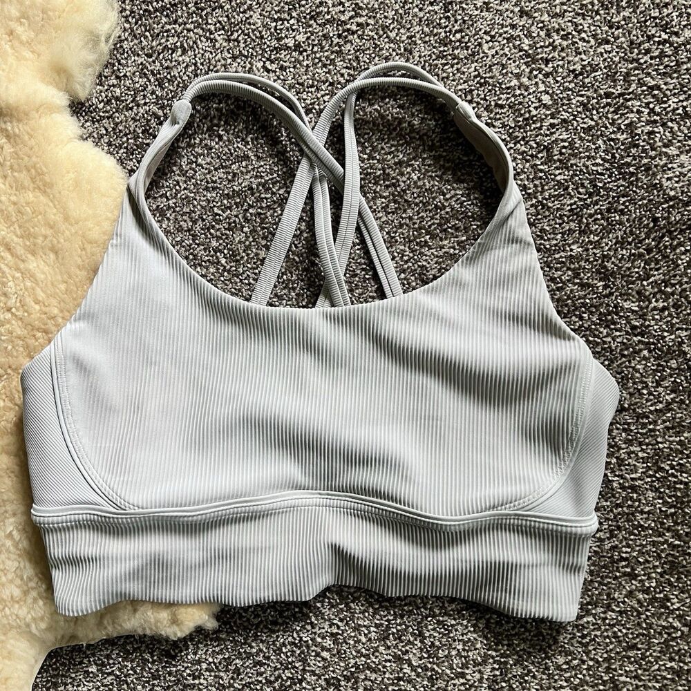 Lululemon Sports Bra Ribbed Longline Strappy Crossback